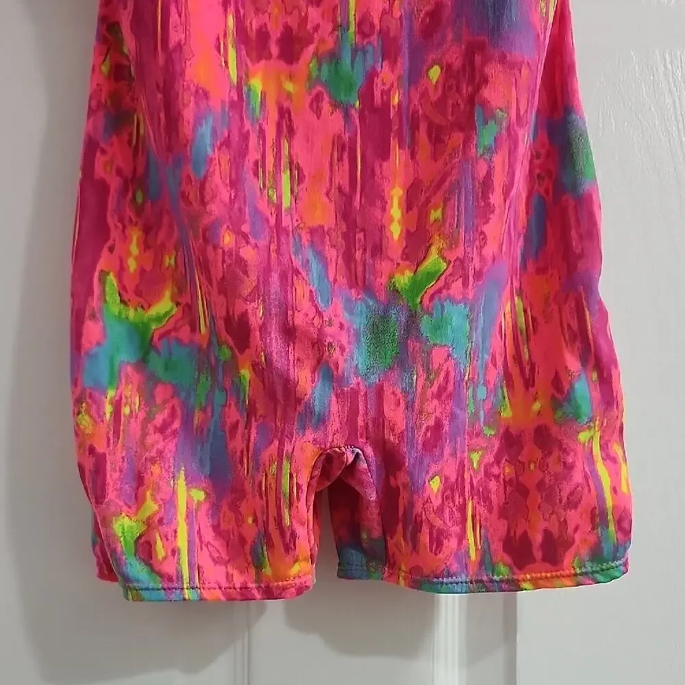 Freestyle Vibrant Pink and Blue Leotard